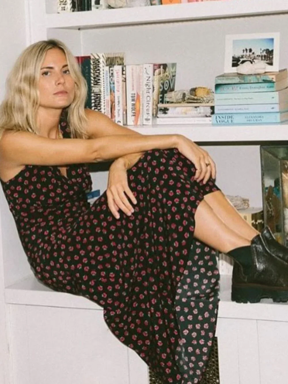 Realisation Par The Liv Maxi Dress Rosalita Black Red Floral Print‎ Silk Size S